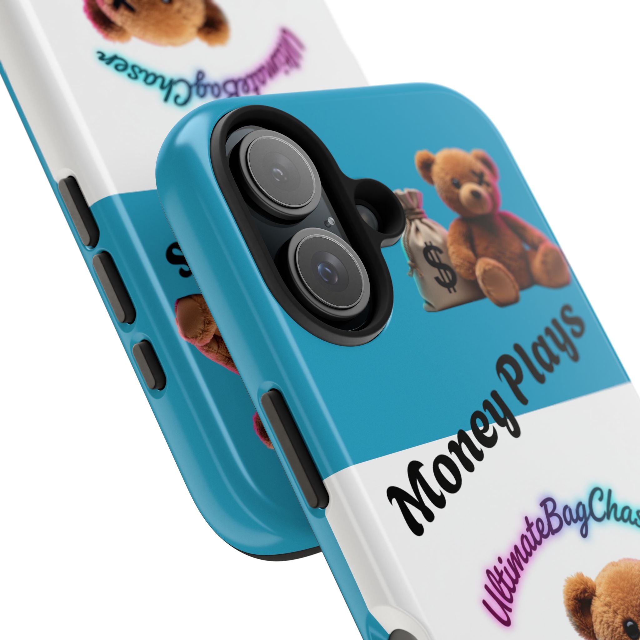 Tough Phone Case — "Money Plays" Teddy Bear with Cash Bag Protective Cover