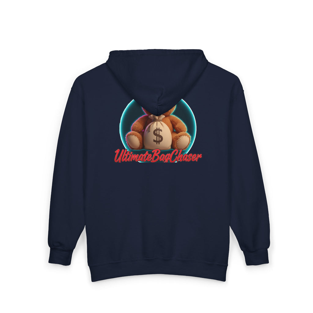 Bear Money Bag Zip Hoodie — "Ultimate Bag Chaser" Graphic Sweatshirt