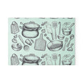 Kitchen Utensils Glass Cutting Board – Vintage Cookware Pattern