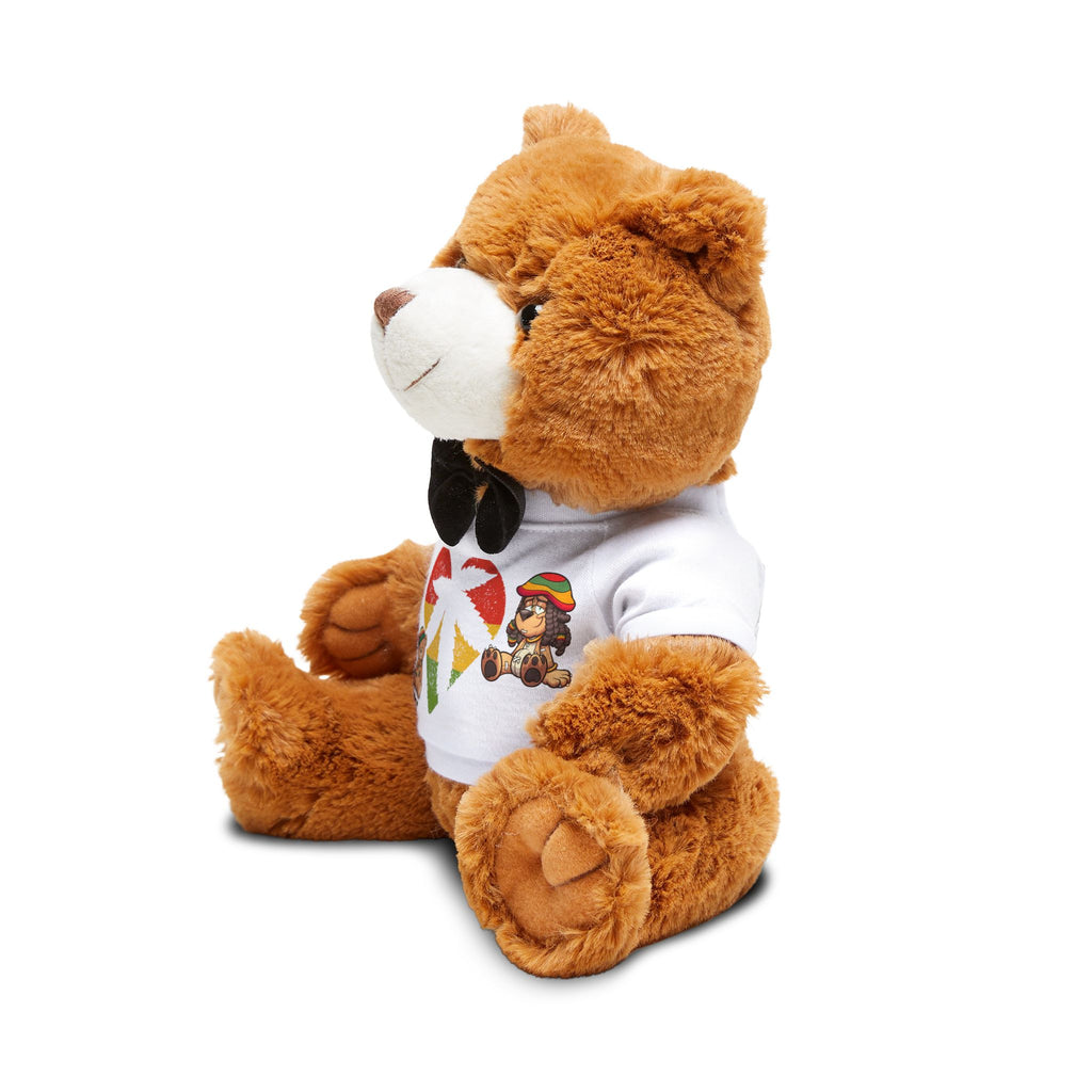 Plush Teddy Bear with Graphic T‑Shirt – Cute Rasta Heart Design