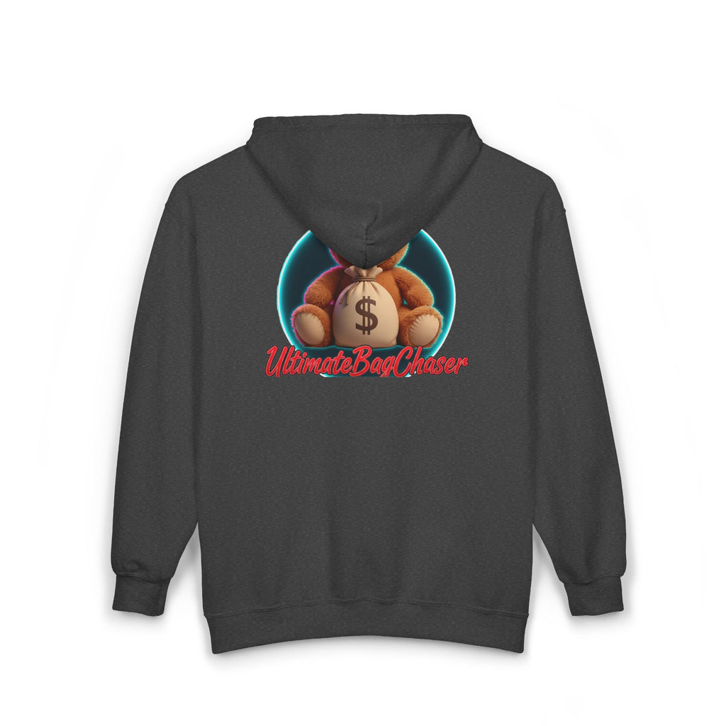 Bear Money Bag Zip Hoodie — "Ultimate Bag Chaser" Graphic Sweatshirt