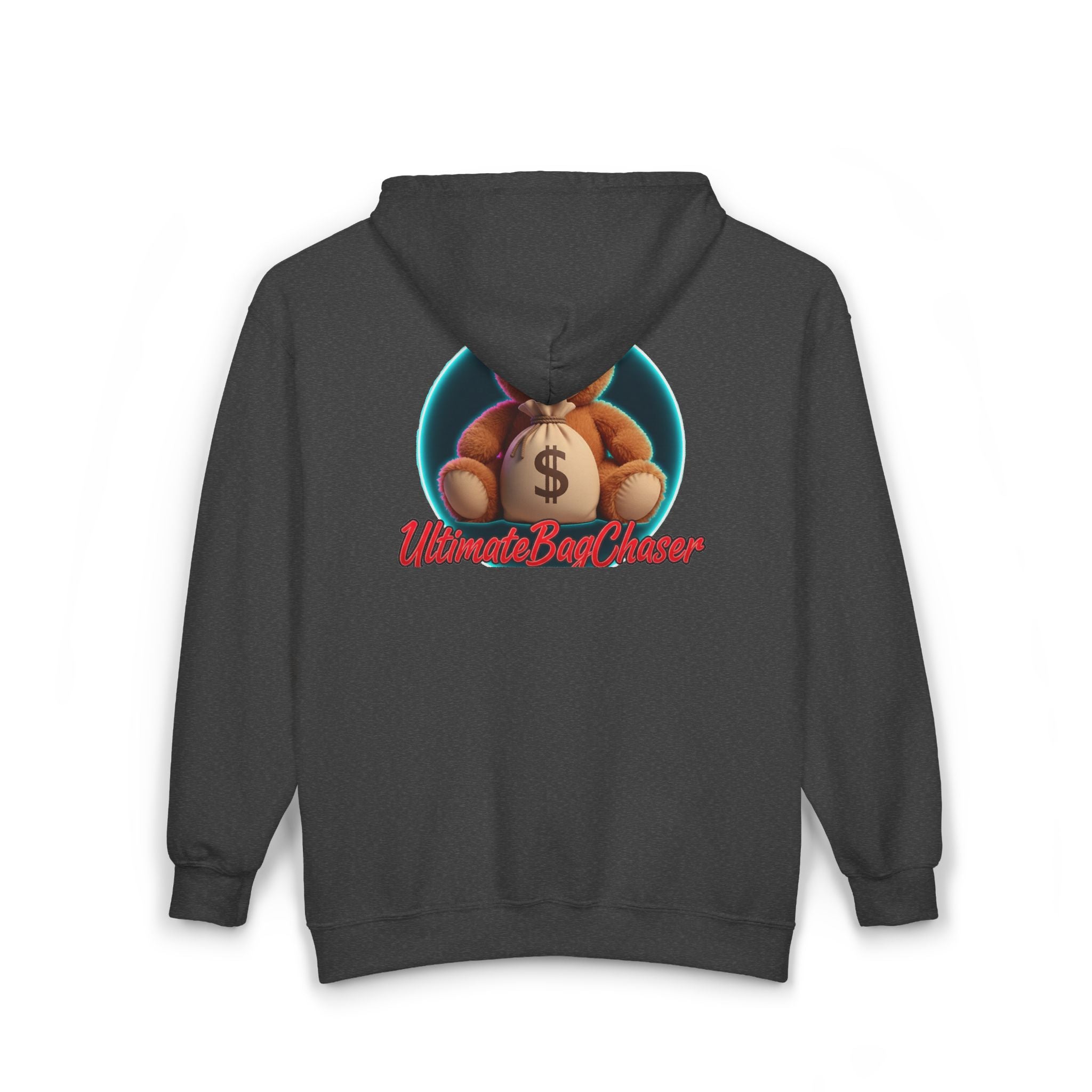 Bear Money Bag Zip Hoodie — "Ultimate Bag Chaser" Graphic Sweatshirt