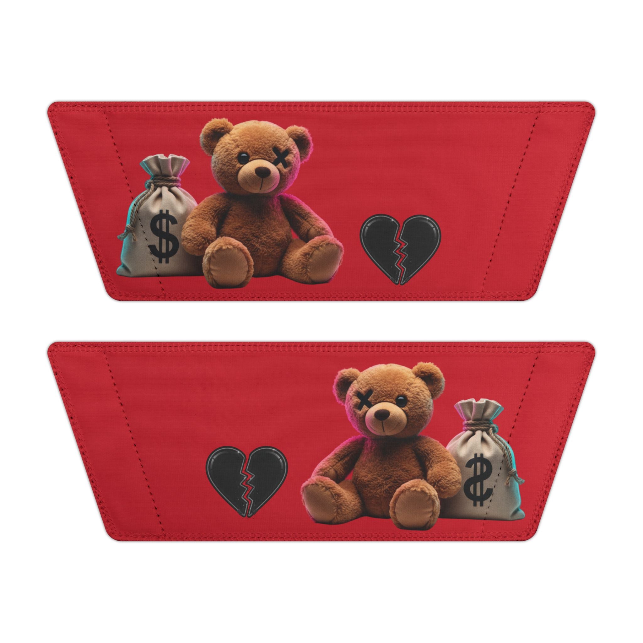 Men’s Teddy Bear Slide Sandals — Red Adjustable Strap Casual Pool & Beach Slides