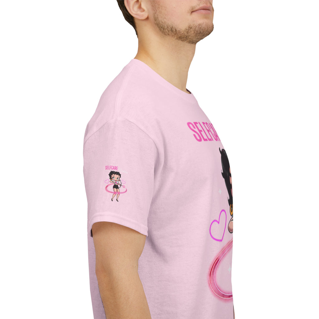 Betty Boop "Selfcare Babie" Pink Graphic Tee — Cute Retro Self-Care Shirt