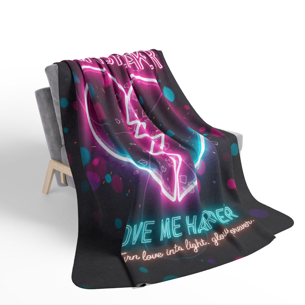 Heartbreaker Neon Fleece Sherpa Blanket – "Love Me Harder" Cozy Throw