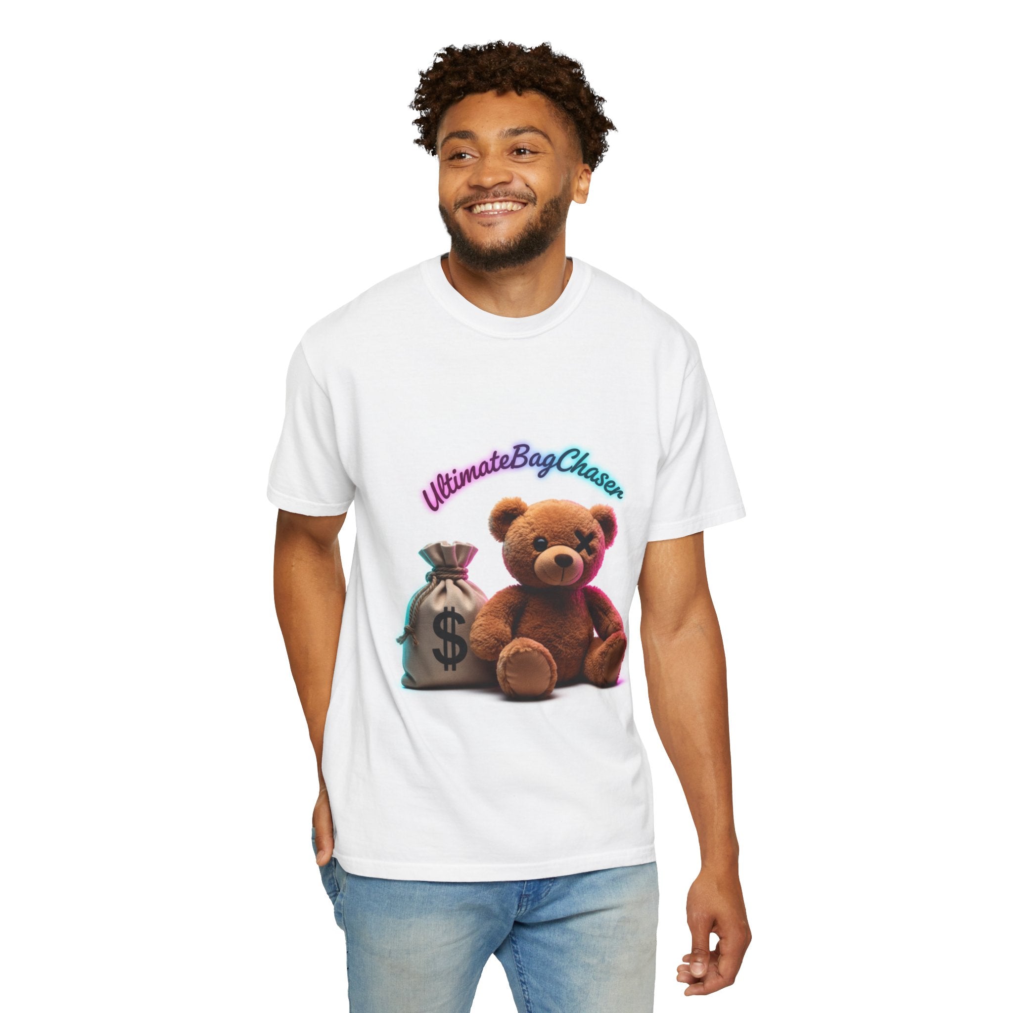 T-Shirt — 'Ultimate Bag Chaser' Teddy Bear Graphic Tee