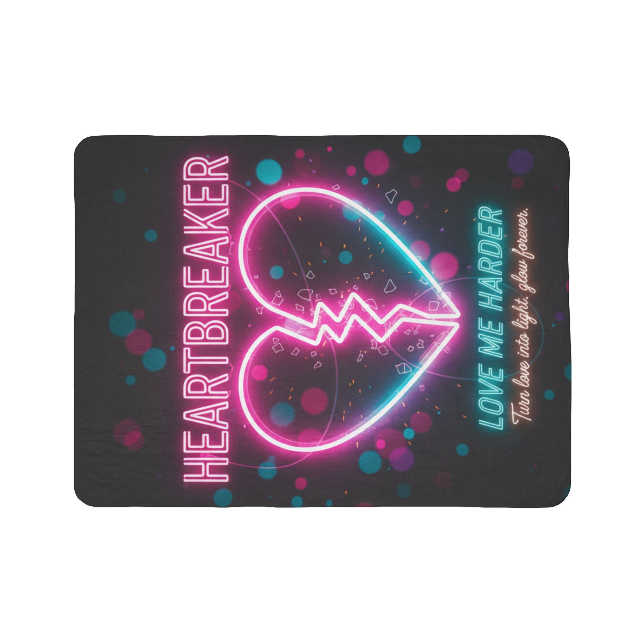 Heartbreaker Neon Fleece Sherpa Blanket – "Love Me Harder" Cozy Throw