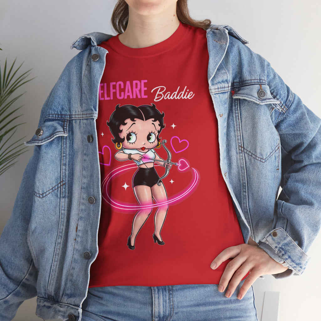 Betty Boop "Selfcare Babie" Pink Graphic Tee — Cute Retro Self-Care Shirt