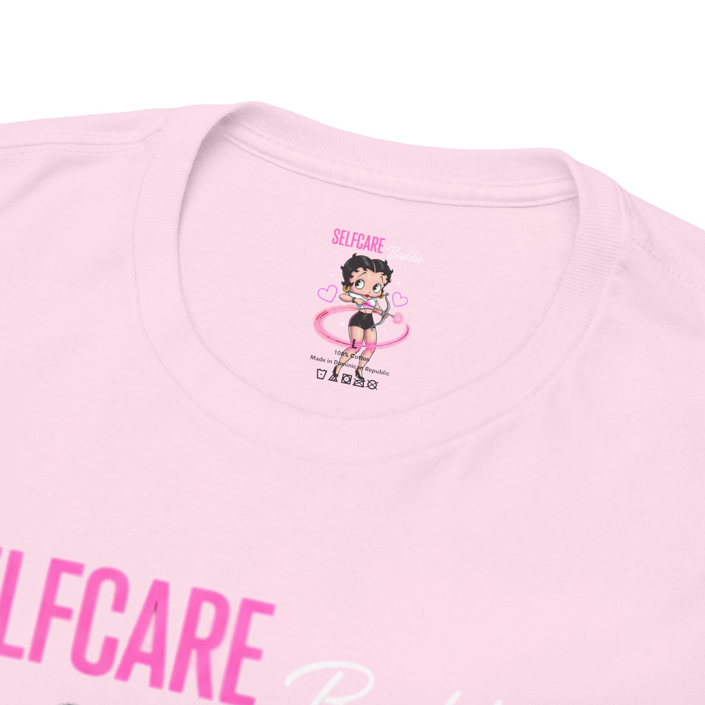 Betty Boop "Selfcare Babie" Pink Graphic Tee — Cute Retro Self-Care Shirt