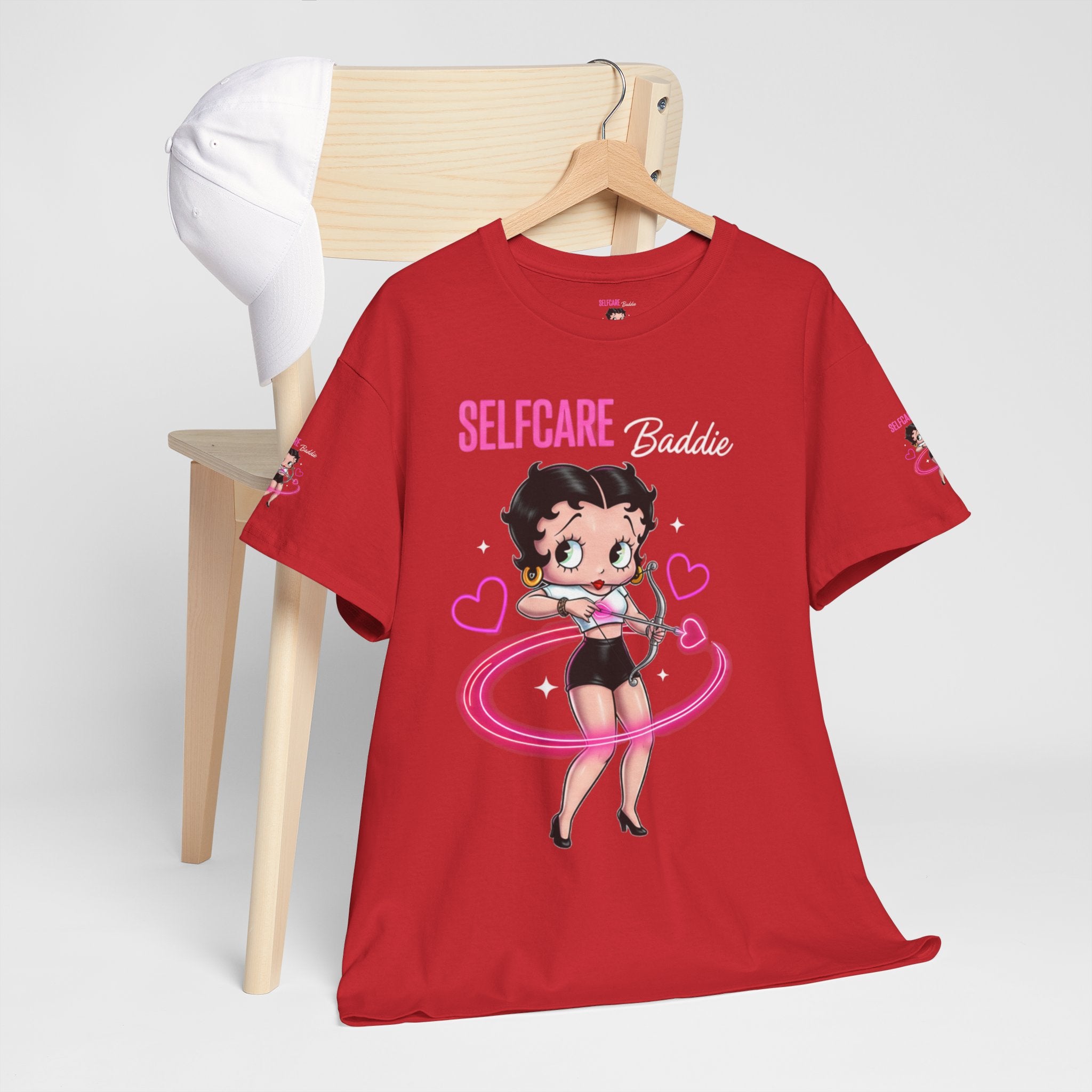 Betty Boop "Selfcare Babie" Pink Graphic Tee — Cute Retro Self-Care Shirt