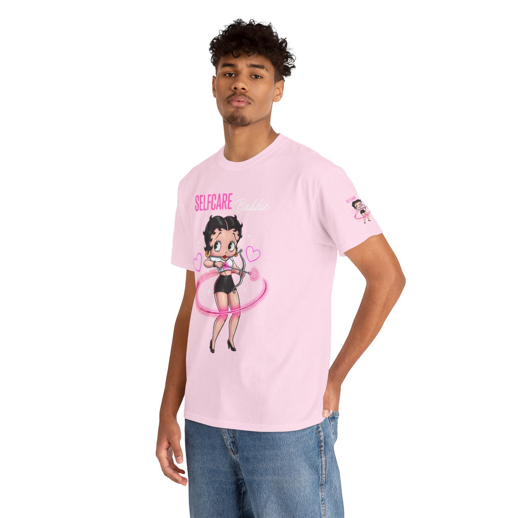 Betty Boop "Selfcare Babie" Pink Graphic Tee — Cute Retro Self-Care Shirt