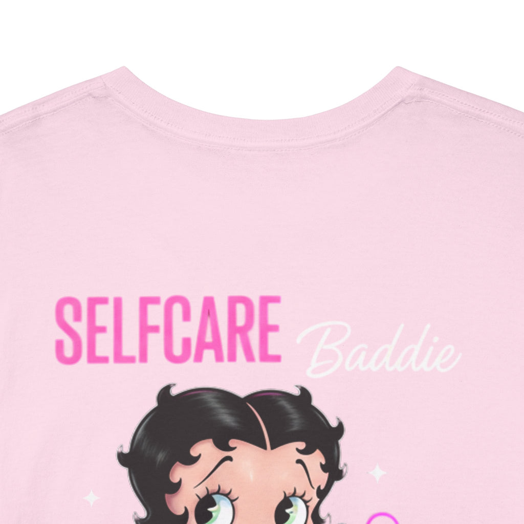 Betty Boop "Selfcare Babie" Pink Graphic Tee — Cute Retro Self-Care Shirt