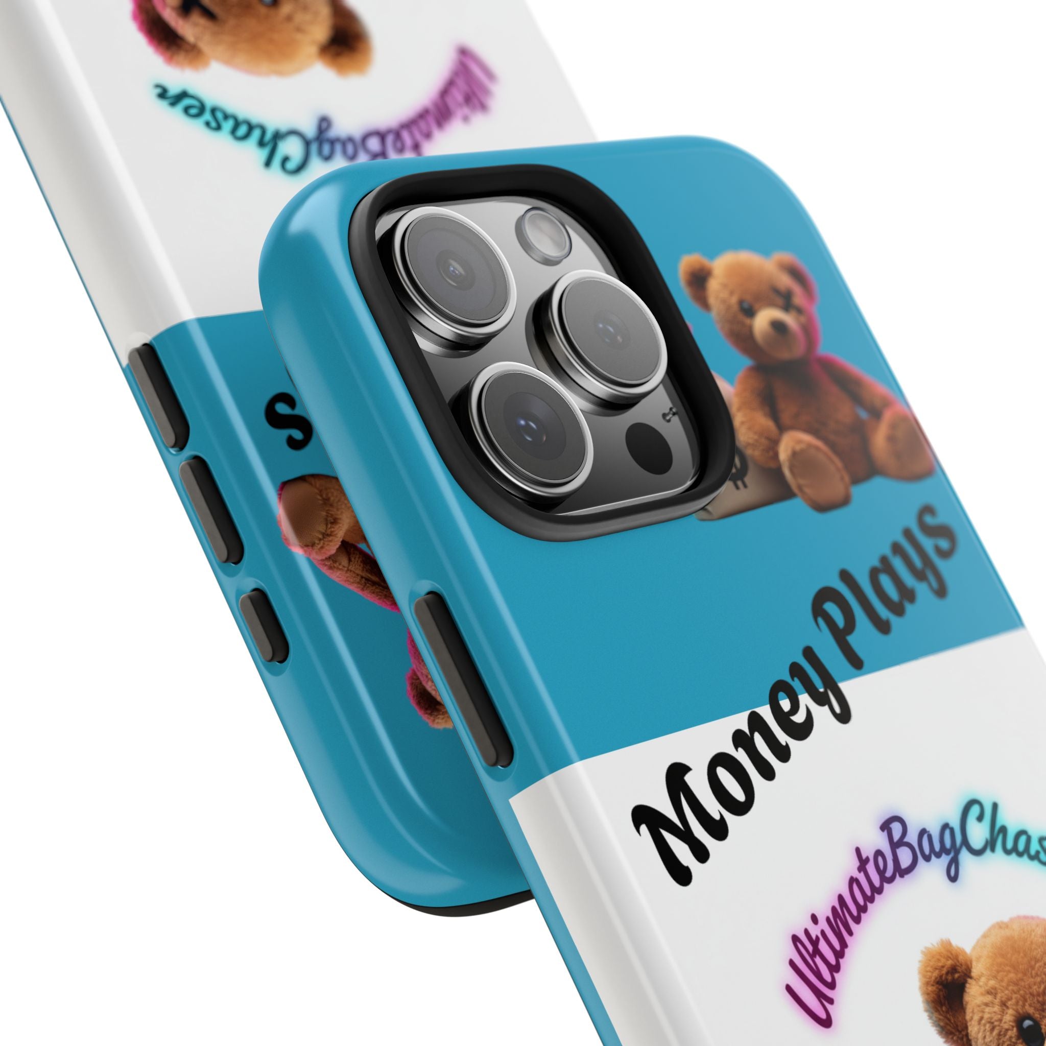 Tough Phone Case — "Money Plays" Teddy Bear with Cash Bag Protective Cover