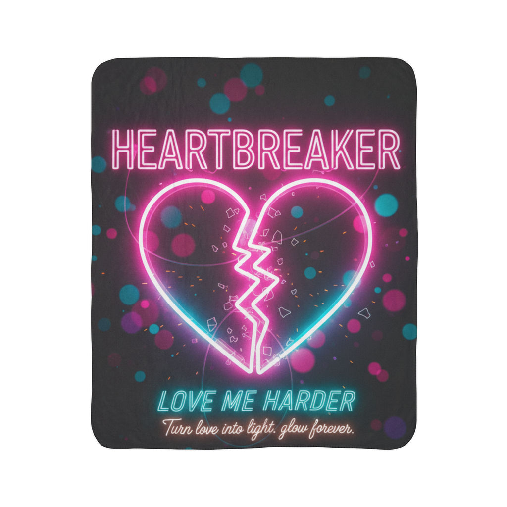 Heartbreaker Neon Fleece Sherpa Blanket – "Love Me Harder" Cozy Throw
