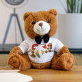 Plush Teddy Bear with Graphic T‑Shirt – Cute Rasta Heart Design
