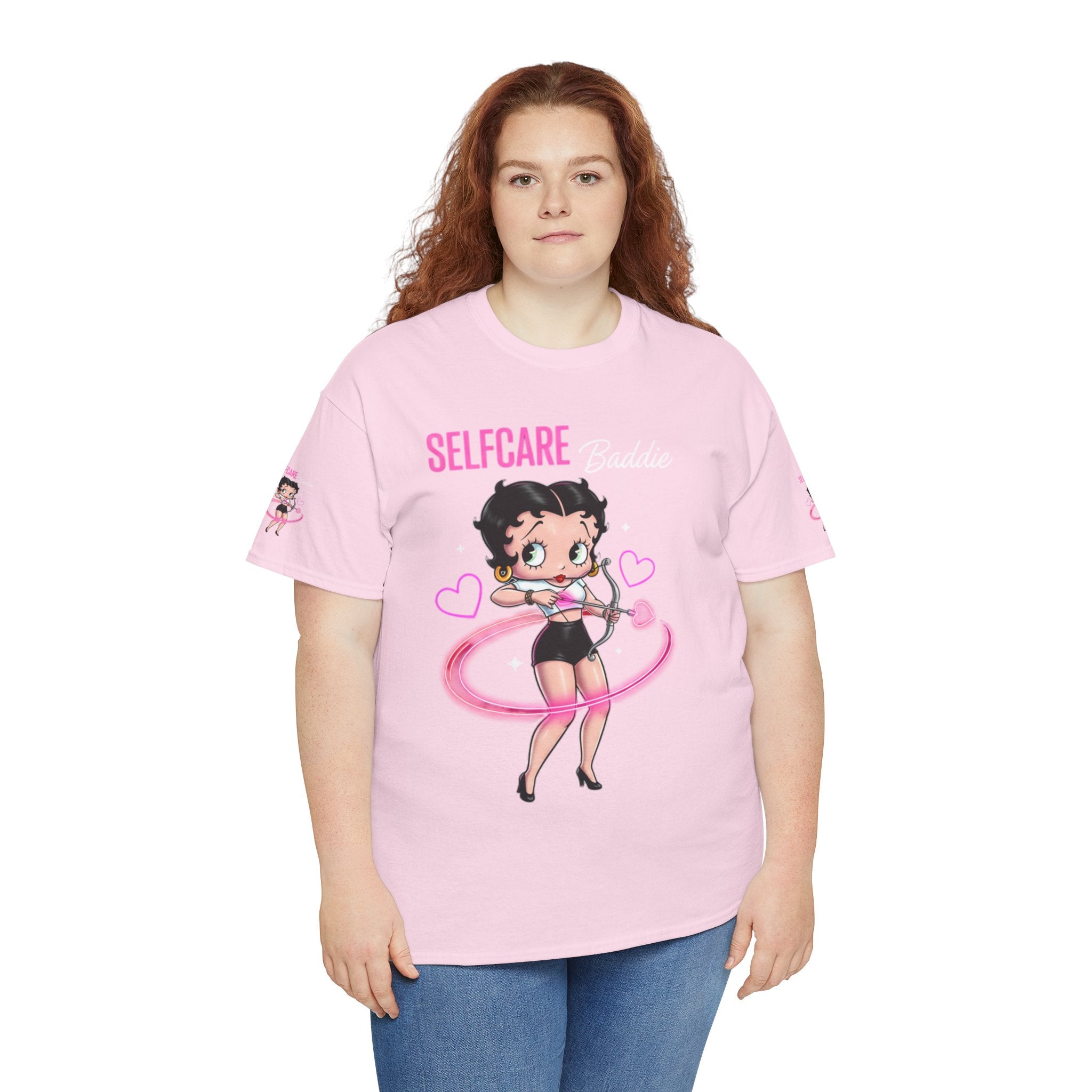 Betty Boop "Selfcare Babie" Pink Graphic Tee — Cute Retro Self-Care Shirt