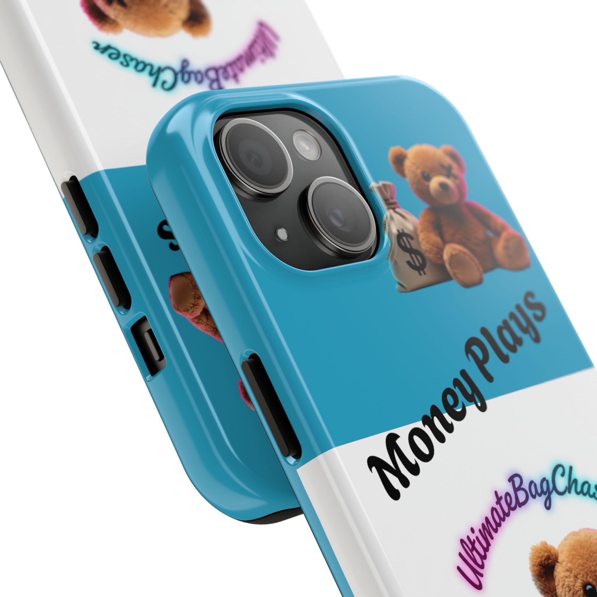Tough Phone Case — "Money Plays" Teddy Bear with Cash Bag Protective Cover