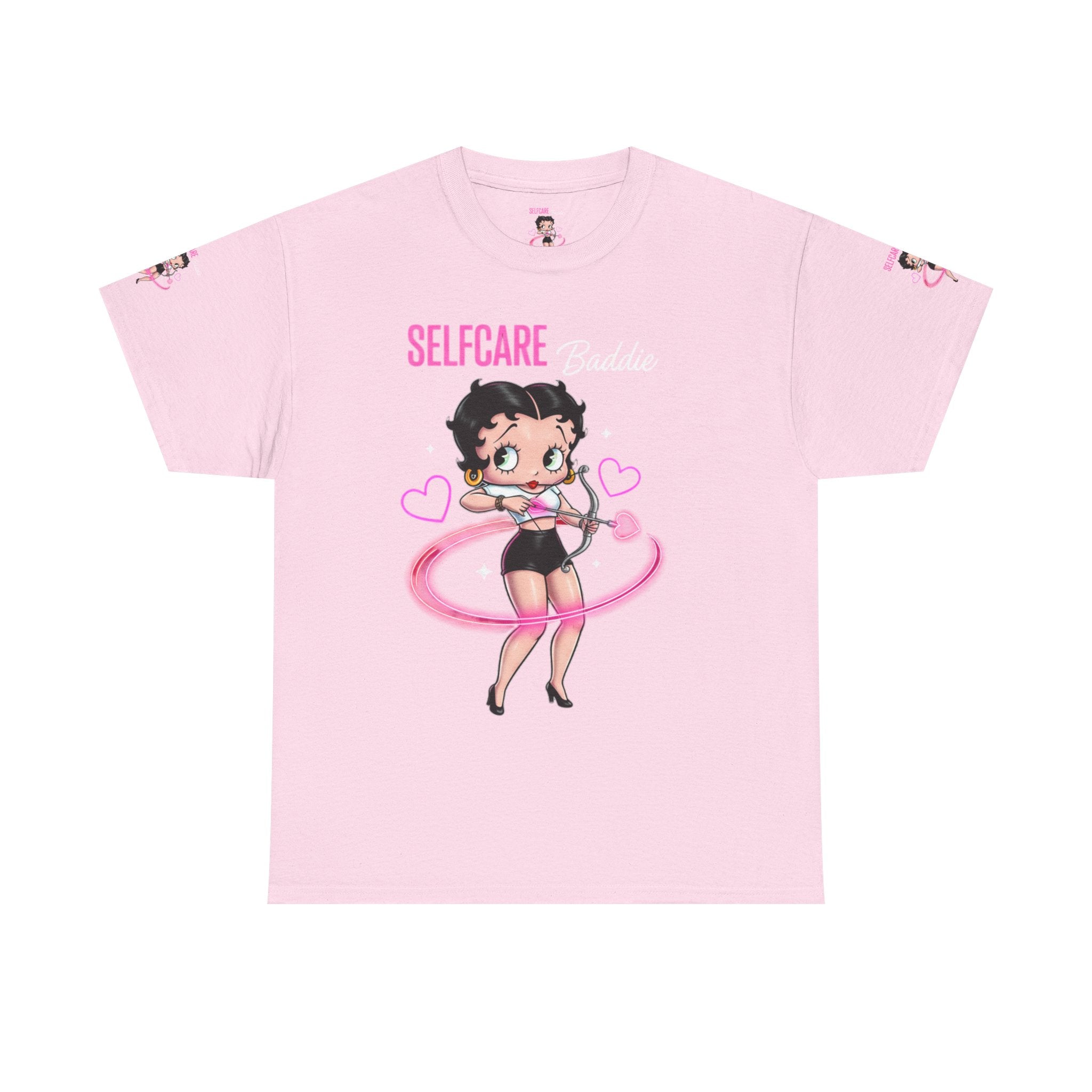 Betty Boop "Selfcare Babie" Pink Graphic Tee — Cute Retro Self-Care Shirt