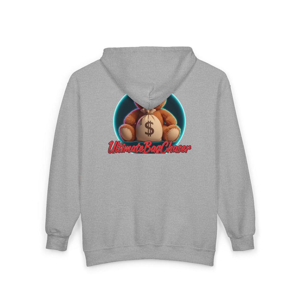 Bear Money Bag Zip Hoodie — "Ultimate Bag Chaser" Graphic Sweatshirt