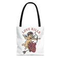 Tote Bag — 'Love Kills' Cupid & Heart Graphic Tote