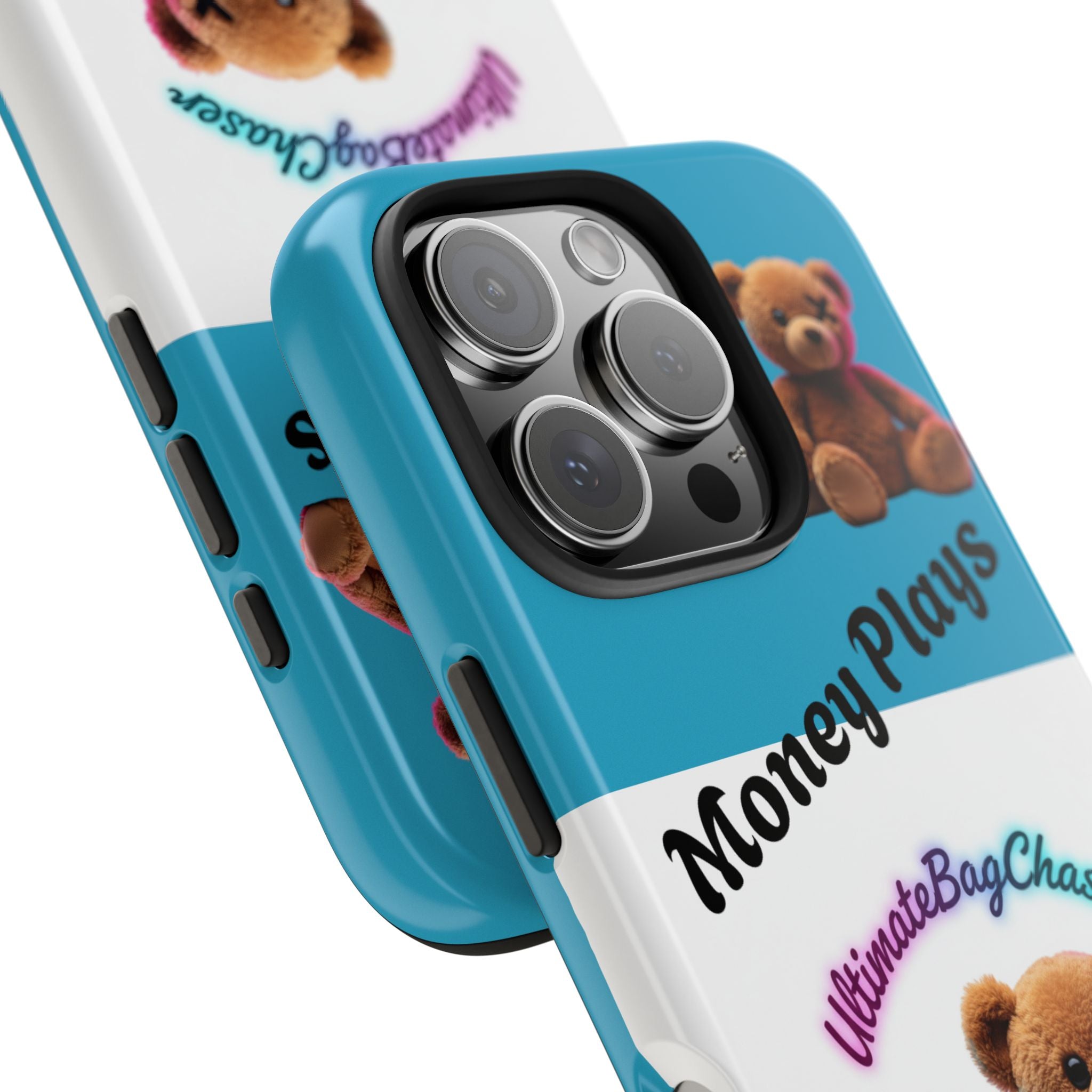Tough Phone Case — "Money Plays" Teddy Bear with Cash Bag Protective Cover
