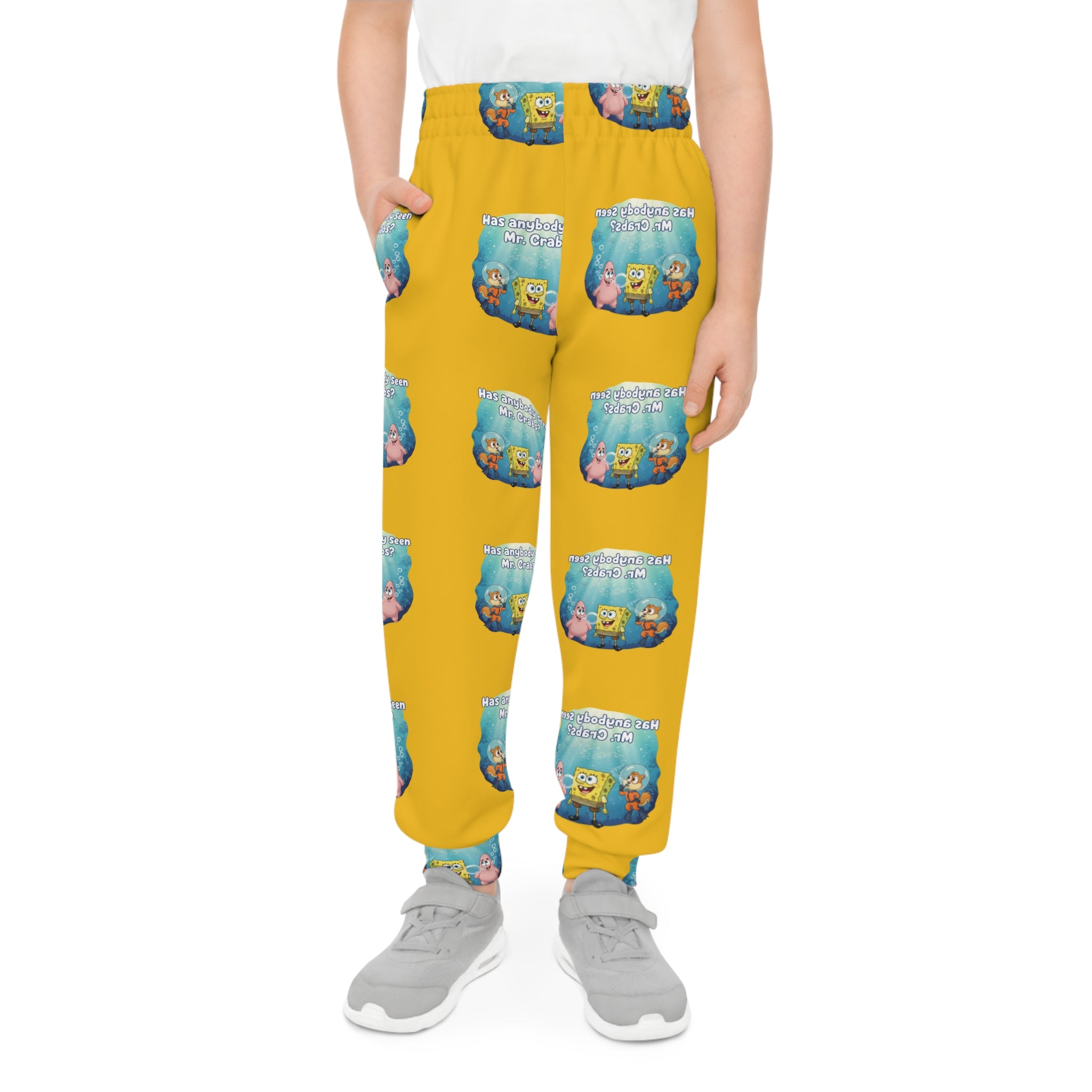 Youth Joggers — Bright Cartoon Sea Creatures All-Over Print Kids Sweatpants