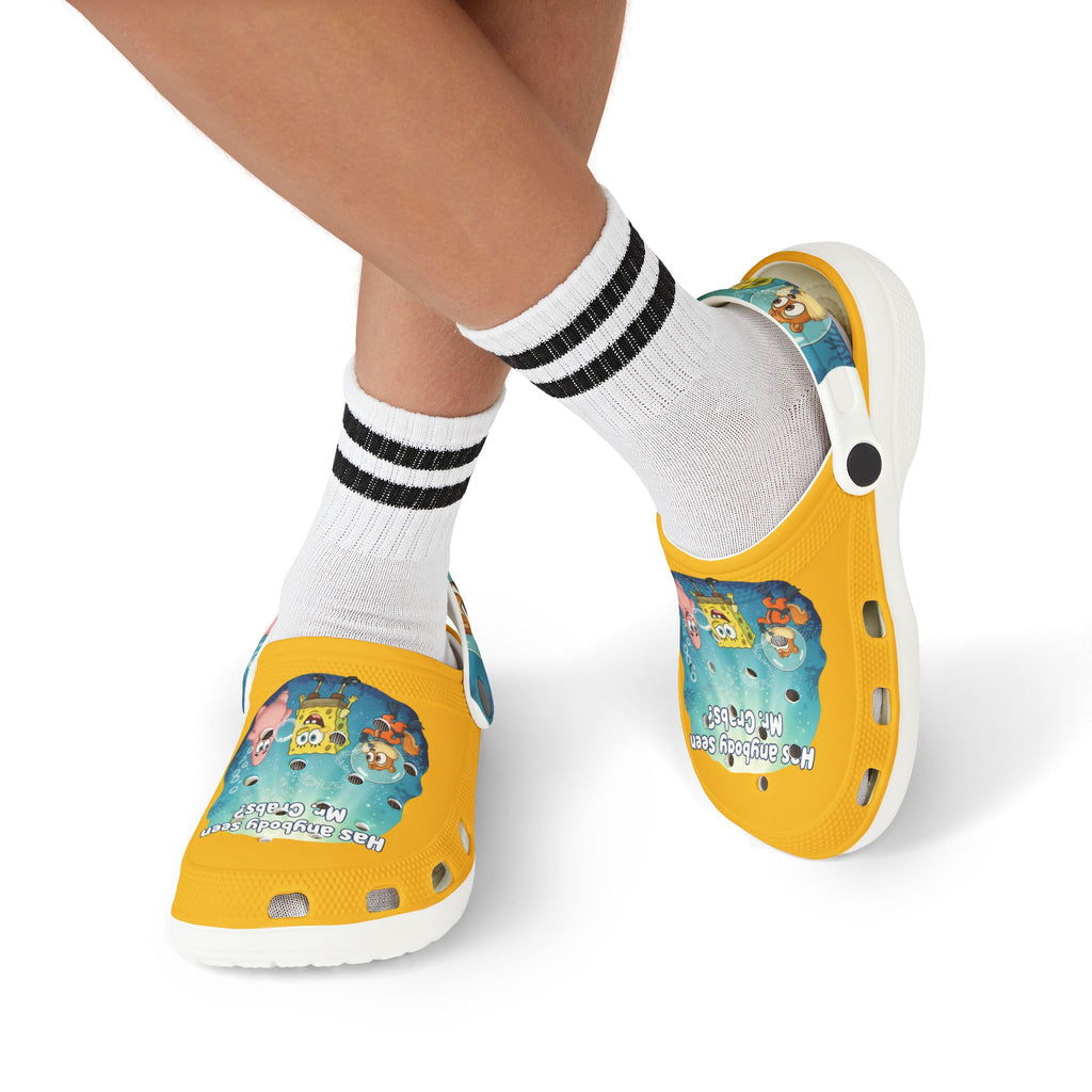 SpongeBob Kids EVA Foam Clogs — "Has Anybody Seen Mr. Crabs" Cartoon Pool & Beach Shoes