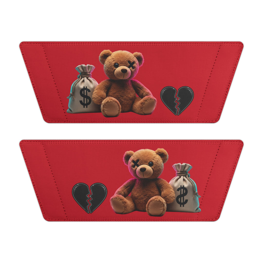 Men’s Teddy Bear Slide Sandals — Red Adjustable Strap Casual Pool & Beach Slides