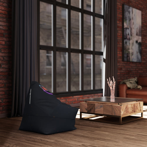 Bean Bag Chair Cover — Cute Bunny Basketball "Love on the Court" Neon Graphic