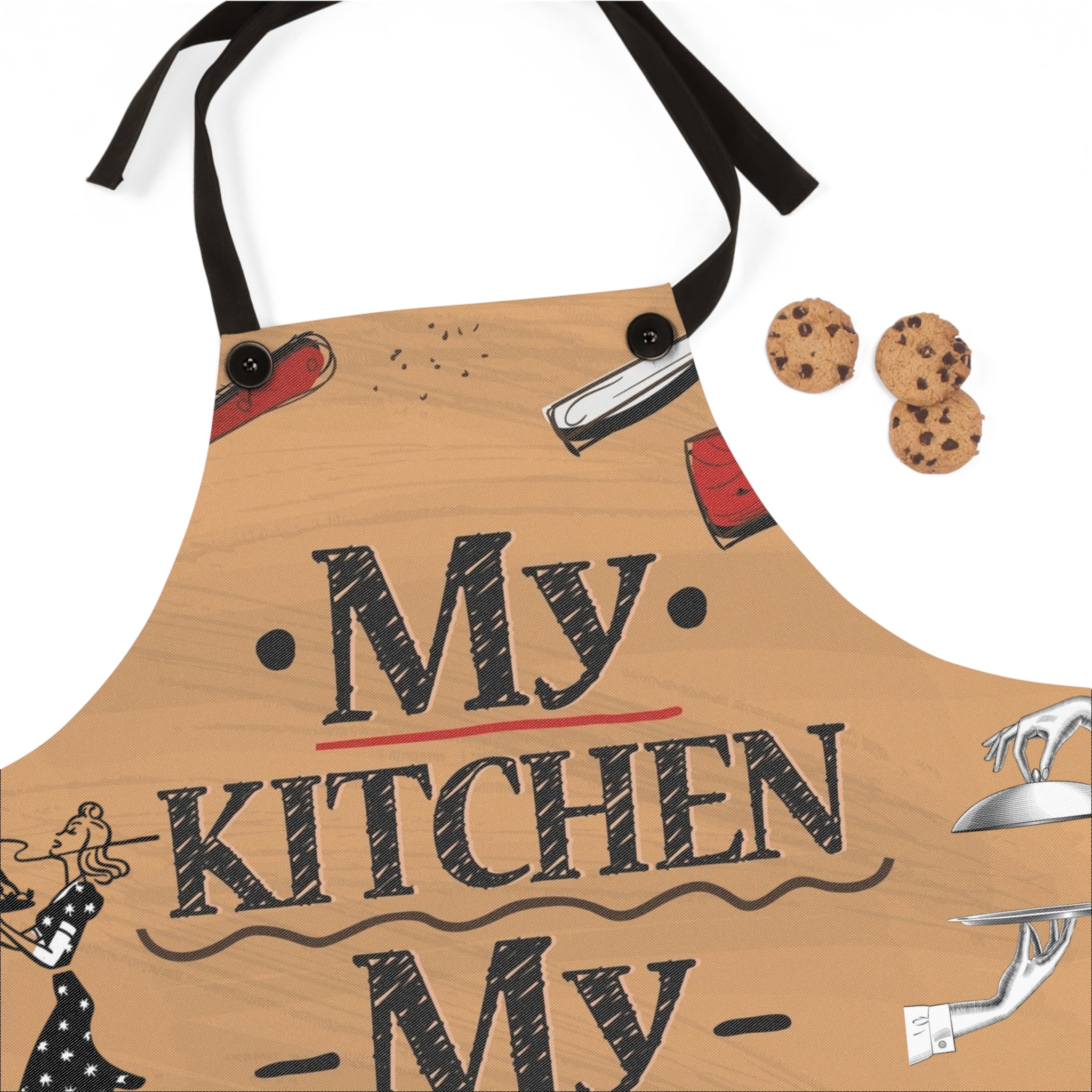 My Kitchen My Rules Apron — Vintage Chef Cooking Apron for Home Cooks & Bakers