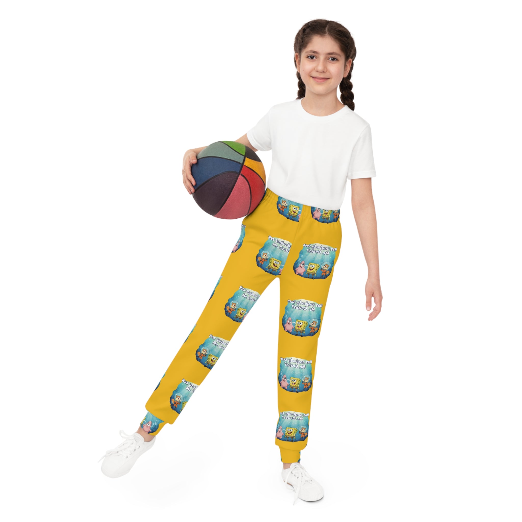 Youth Joggers — Bright Cartoon Sea Creatures All-Over Print Kids Sweatpants