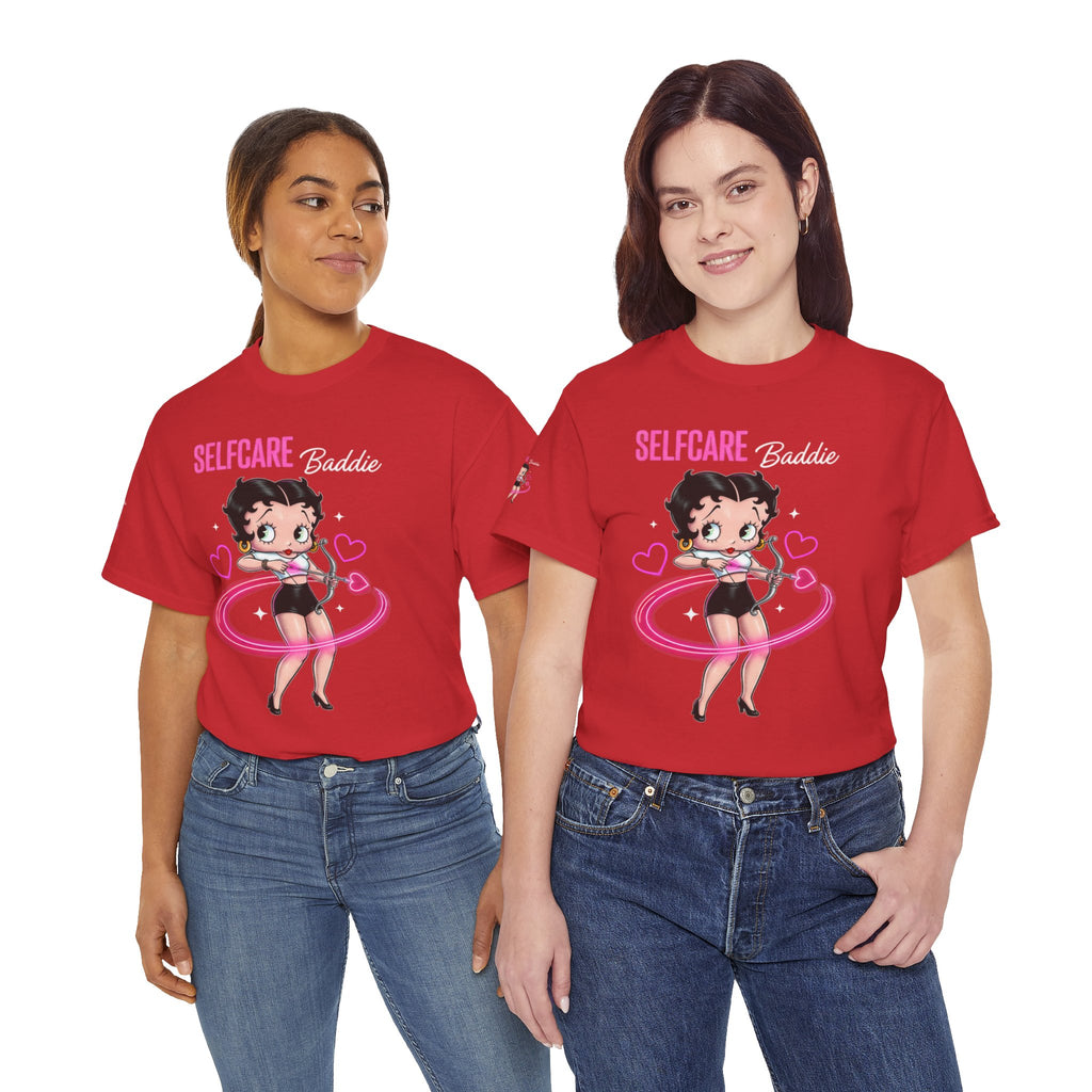 Betty Boop "Selfcare Babie" Pink Graphic Tee — Cute Retro Self-Care Shirt