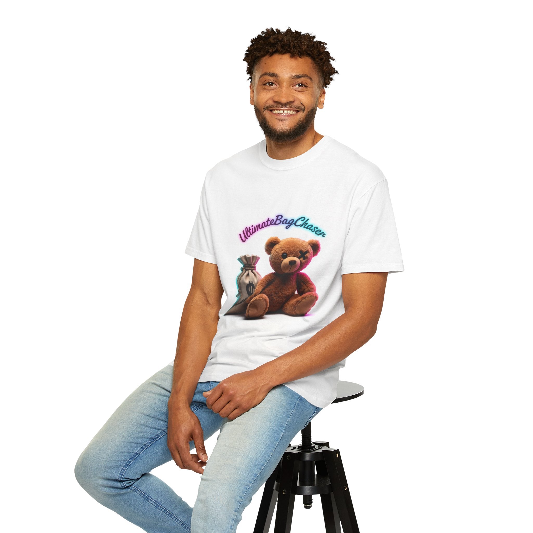 T-Shirt — 'Ultimate Bag Chaser' Teddy Bear Graphic Tee