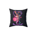 Neon Bunny Basketball Pillow — "Love on the Court" Spun Polyester Throw Pillow