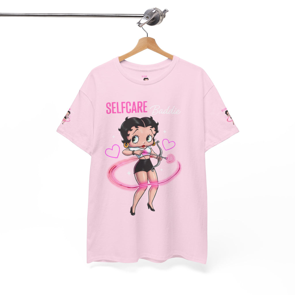 Betty Boop "Selfcare Babie" Pink Graphic Tee — Cute Retro Self-Care Shirt