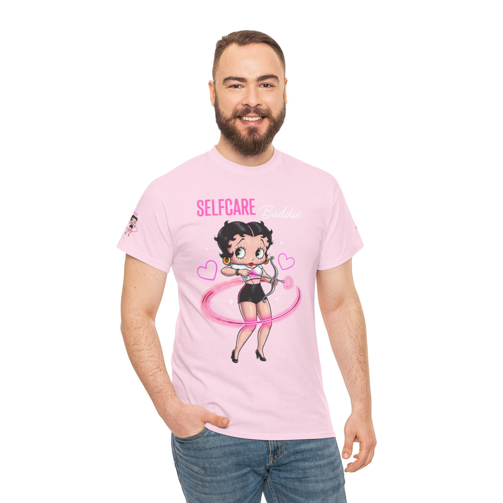 Betty Boop "Selfcare Babie" Pink Graphic Tee — Cute Retro Self-Care Shirt