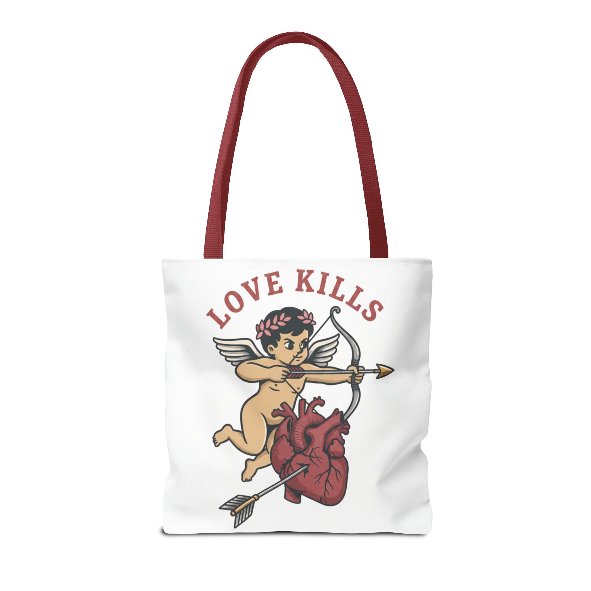 Tote Bag — 'Love Kills' Cupid & Heart Graphic Tote