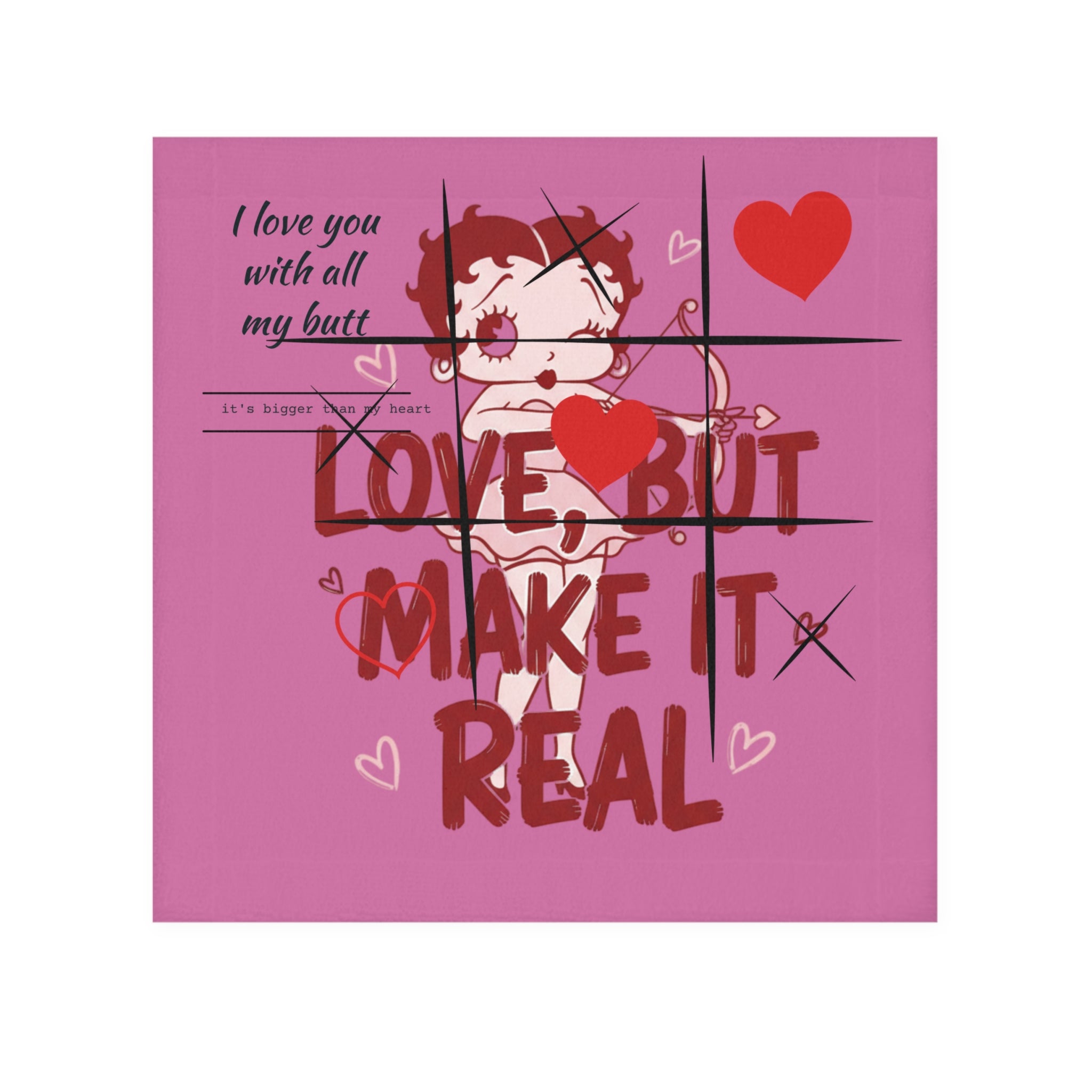Betty Boop 'Love, But Make It Real' Pink Face Towel