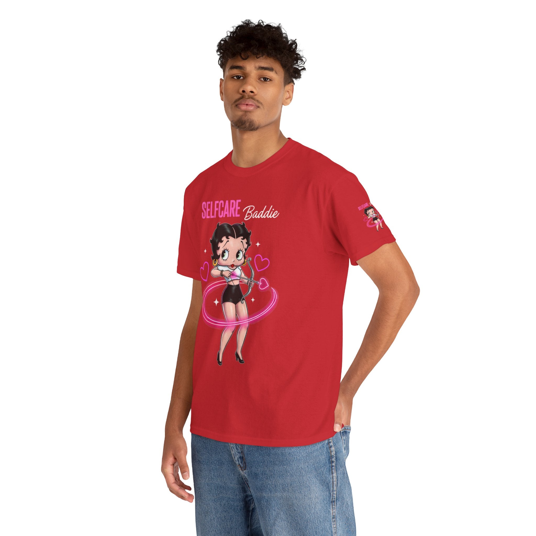 Betty Boop "Selfcare Babie" Pink Graphic Tee — Cute Retro Self-Care Shirt