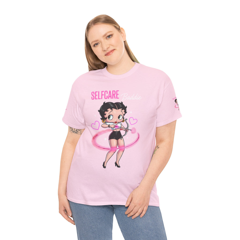 Betty Boop "Selfcare Babie" Pink Graphic Tee — Cute Retro Self-Care Shirt