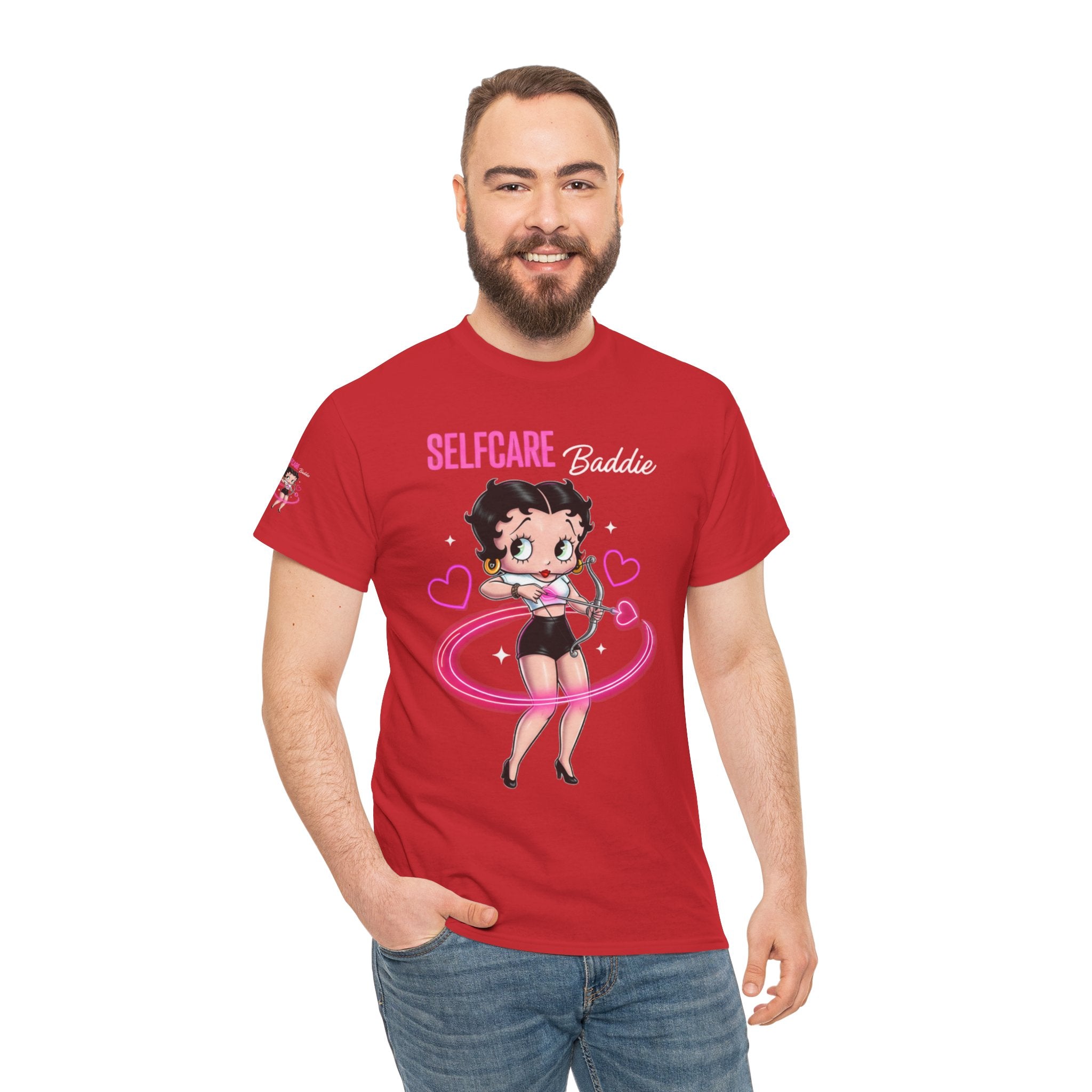Betty Boop "Selfcare Babie" Pink Graphic Tee — Cute Retro Self-Care Shirt