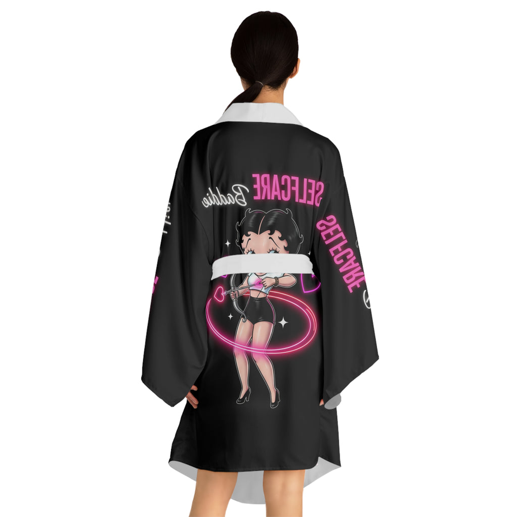 Betty Boop Self-Care Kimono Robe – Neon Hearts Lounge Wrap