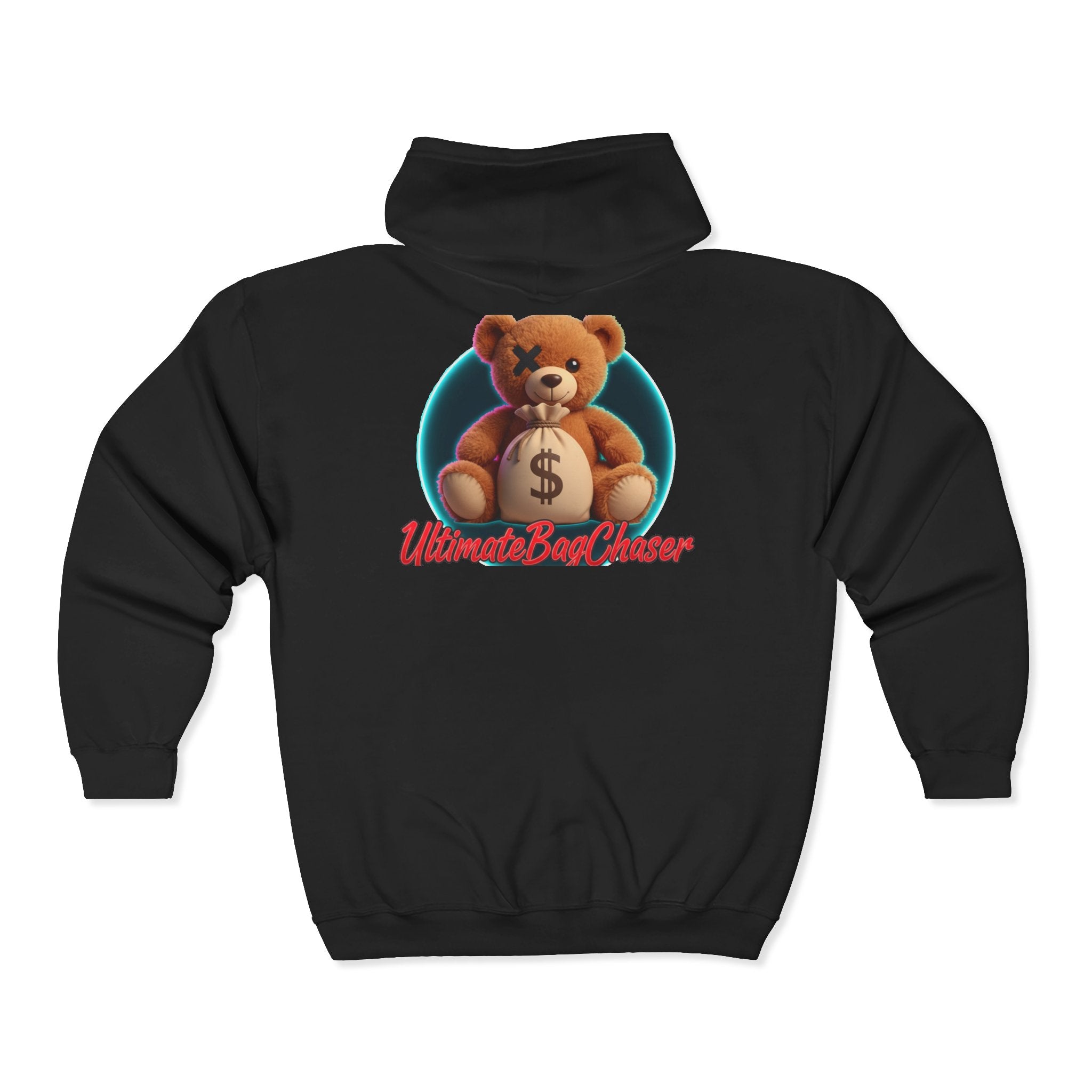 Bear Money Bag Zip Hoodie — "Ultimate Bag Chaser" Graphic Sweatshirt