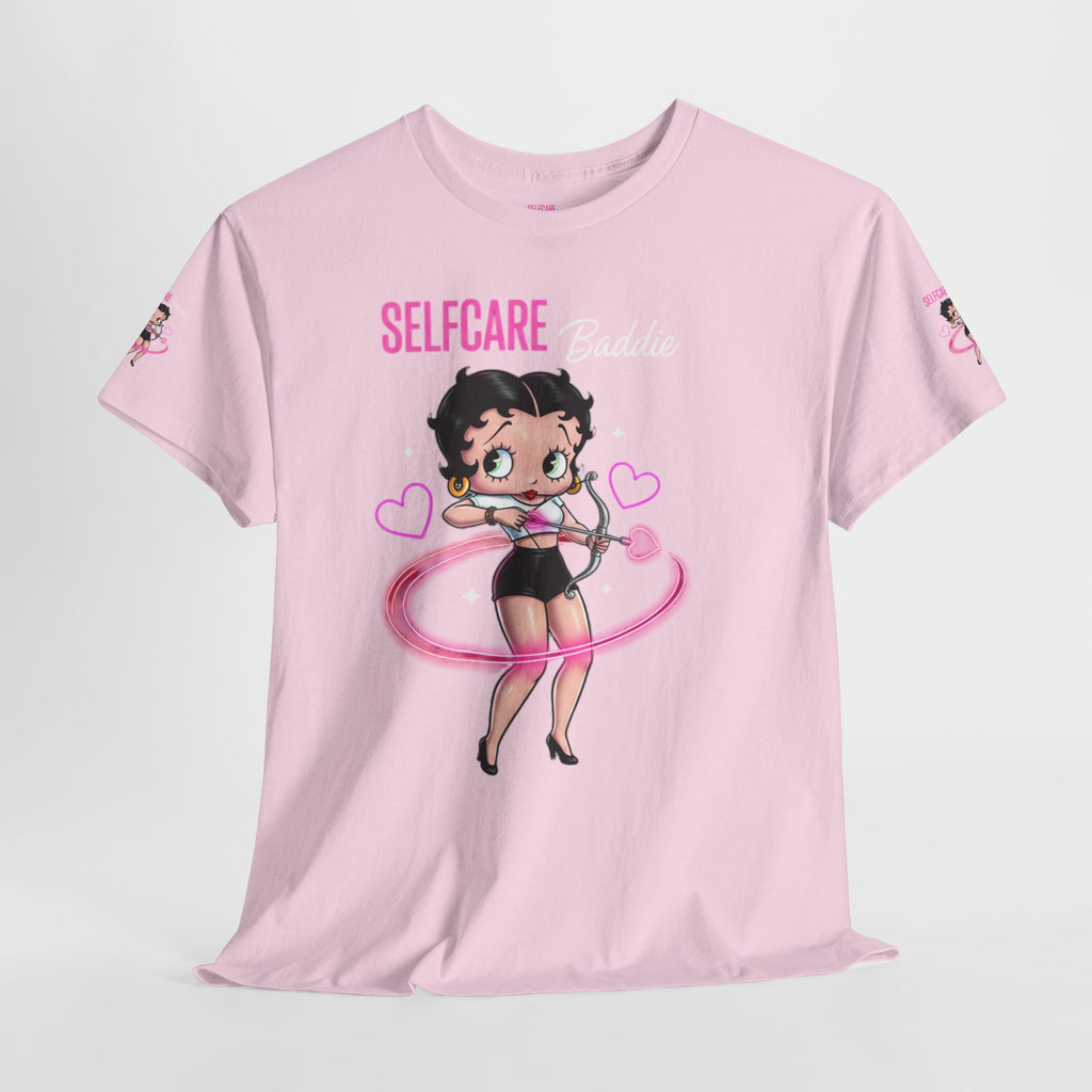 Betty Boop "Selfcare Babie" Pink Graphic Tee — Cute Retro Self-Care Shirt