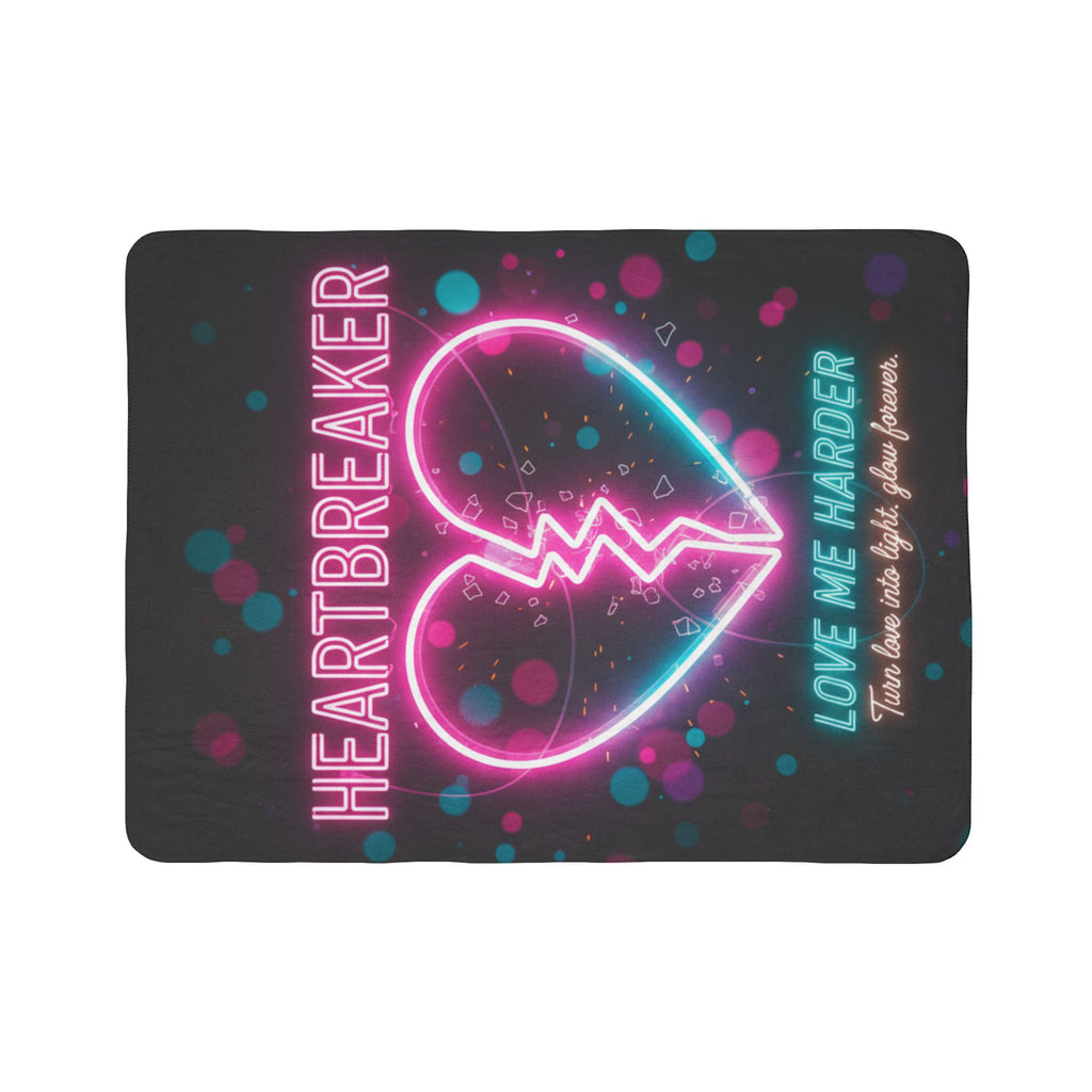 Heartbreaker Neon Fleece Sherpa Blanket – "Love Me Harder" Cozy Throw