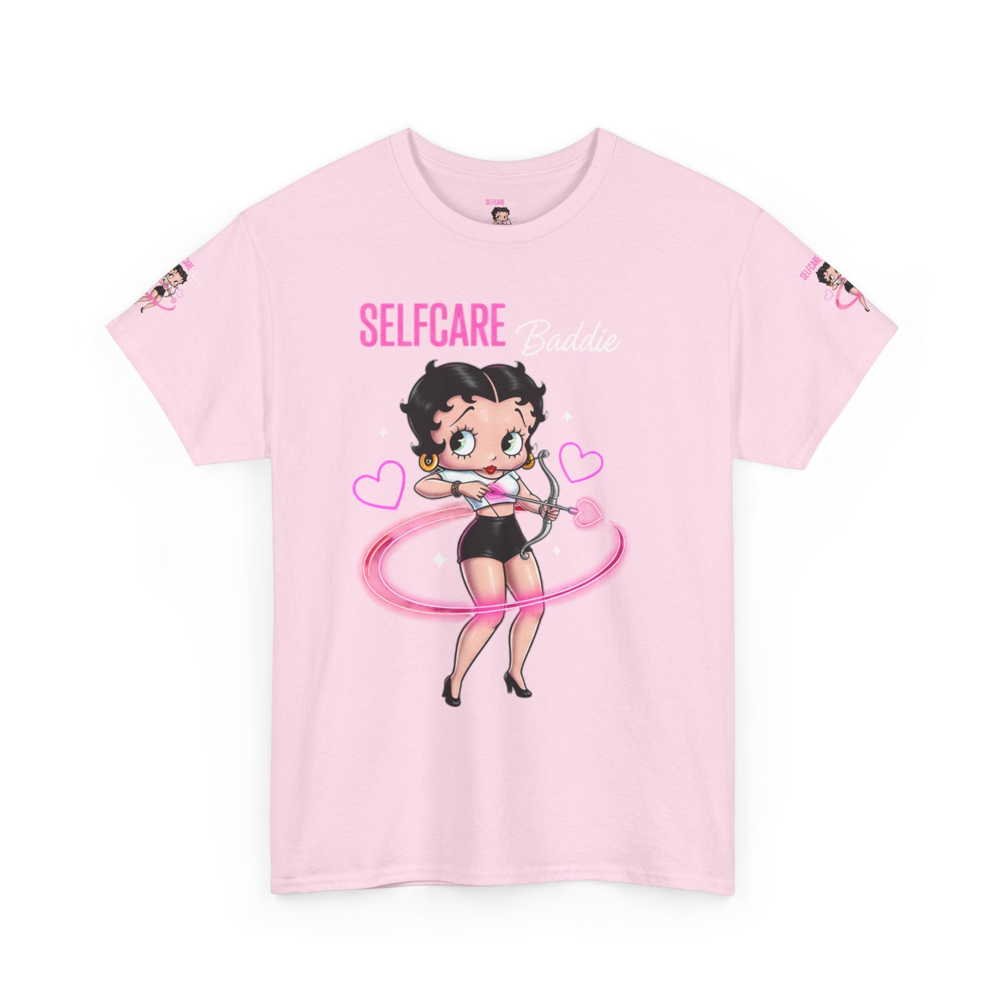 Betty Boop "Selfcare Babie" Pink Graphic Tee — Cute Retro Self-Care Shirt