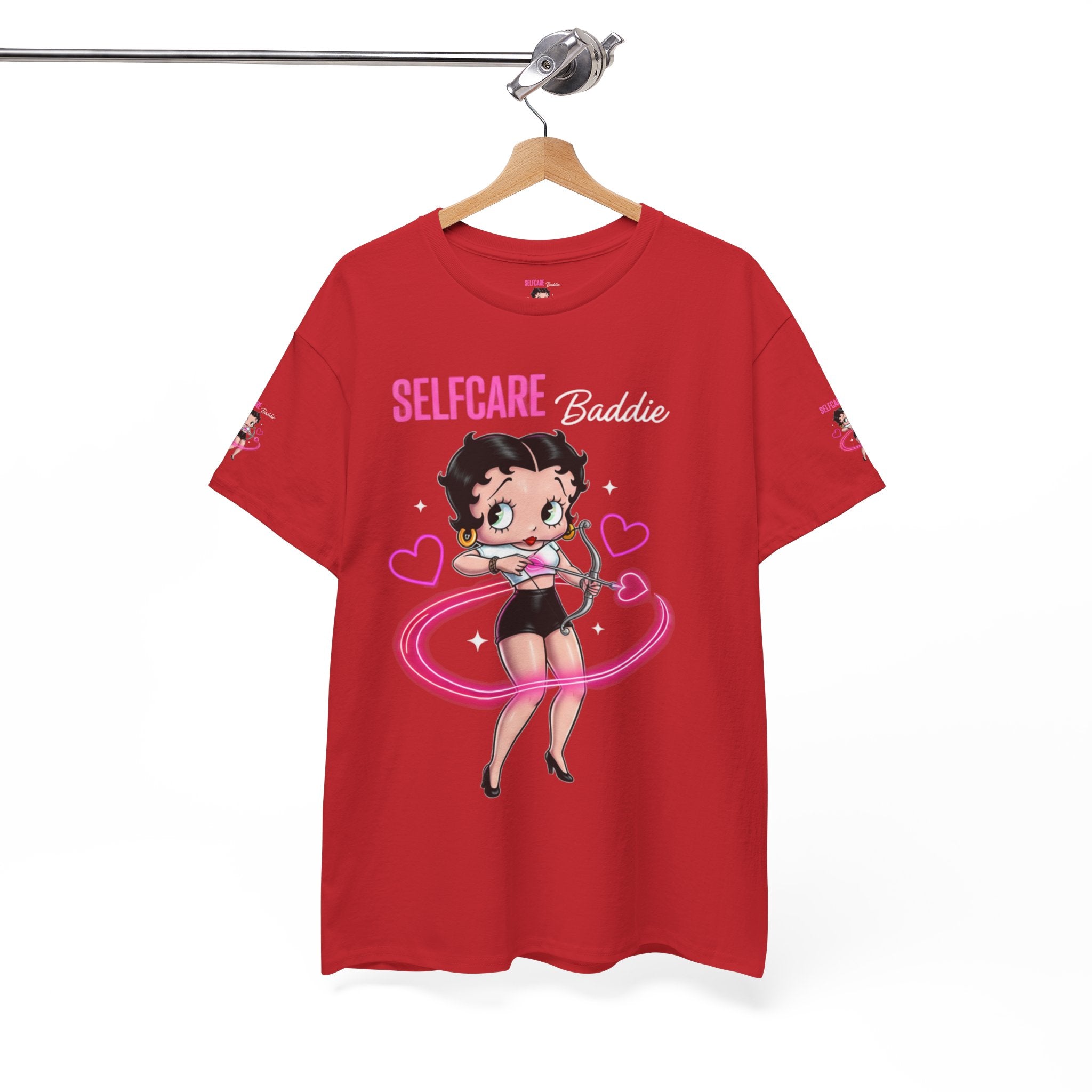 Betty Boop "Selfcare Babie" Pink Graphic Tee — Cute Retro Self-Care Shirt