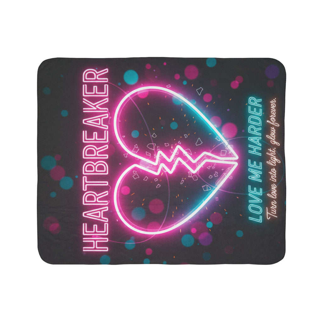 Heartbreaker Neon Fleece Sherpa Blanket – "Love Me Harder" Cozy Throw